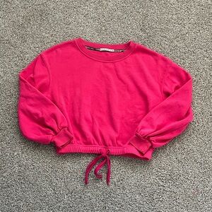 Alice + Olivia Hot Pink Bernetta Pullover Drawstring Sweater Size Small